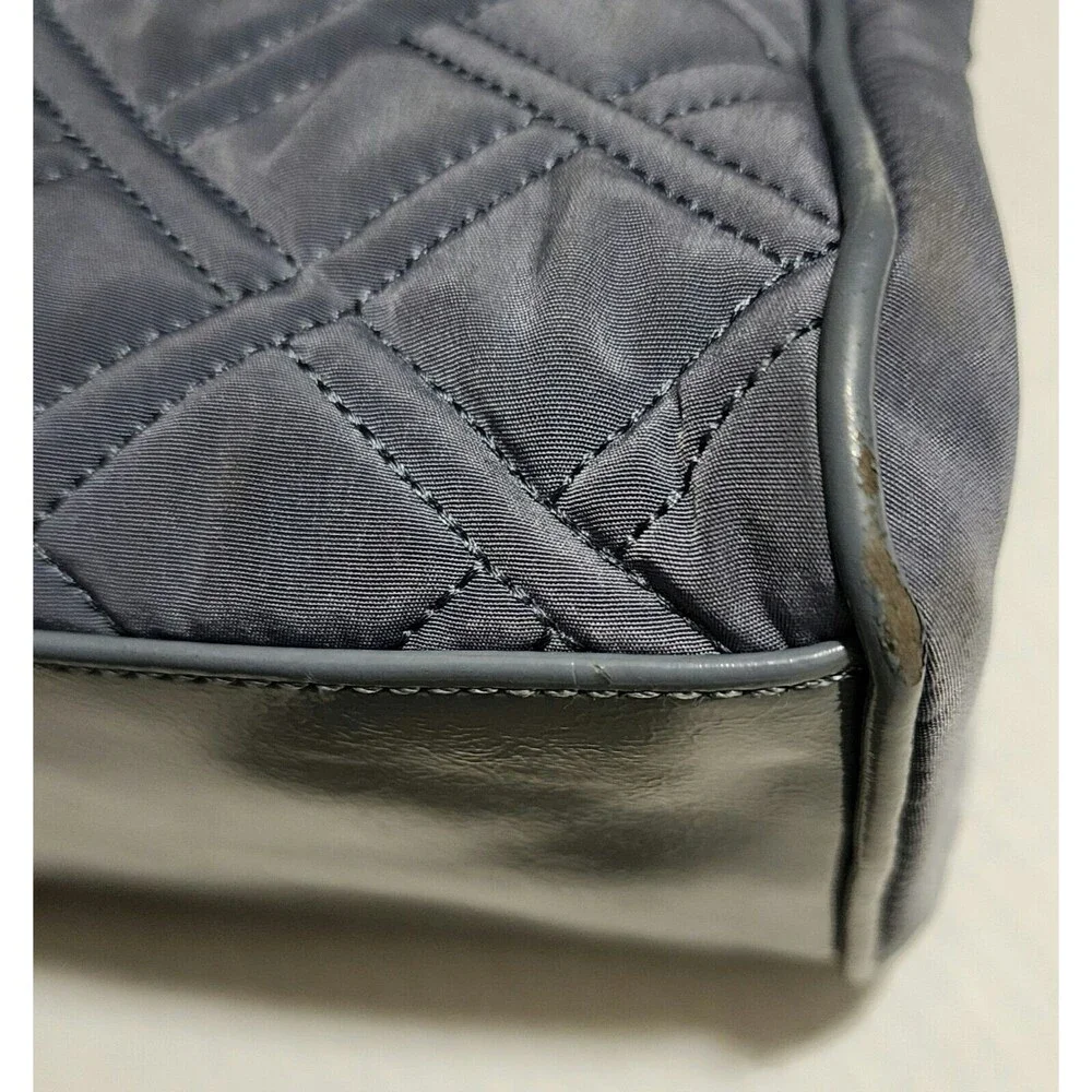 Vera Bradley Womens Purse Solid Gray Quilted 2 Handles Shoulder Strap Pockets